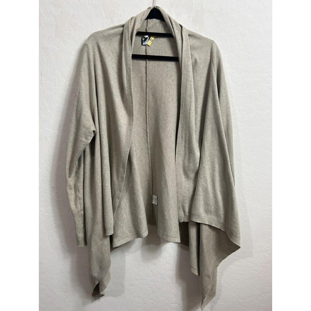 Eileen Fisher L Oversize Open Cardigan with Shawl Neck Wrap Oatmeal Heather Colo